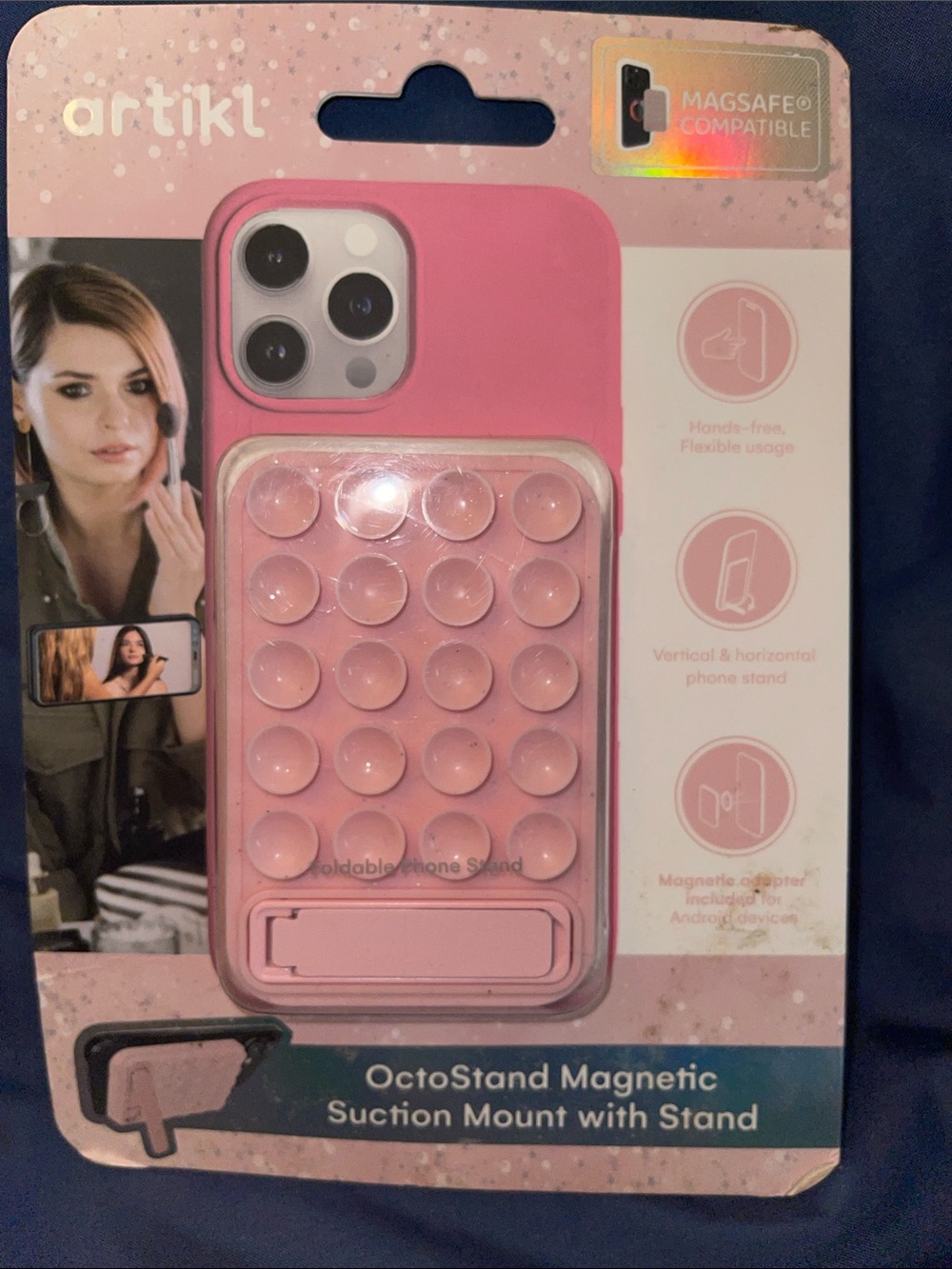 Artikl - OctoStand Magnetic Suction Phone Stand - Pink